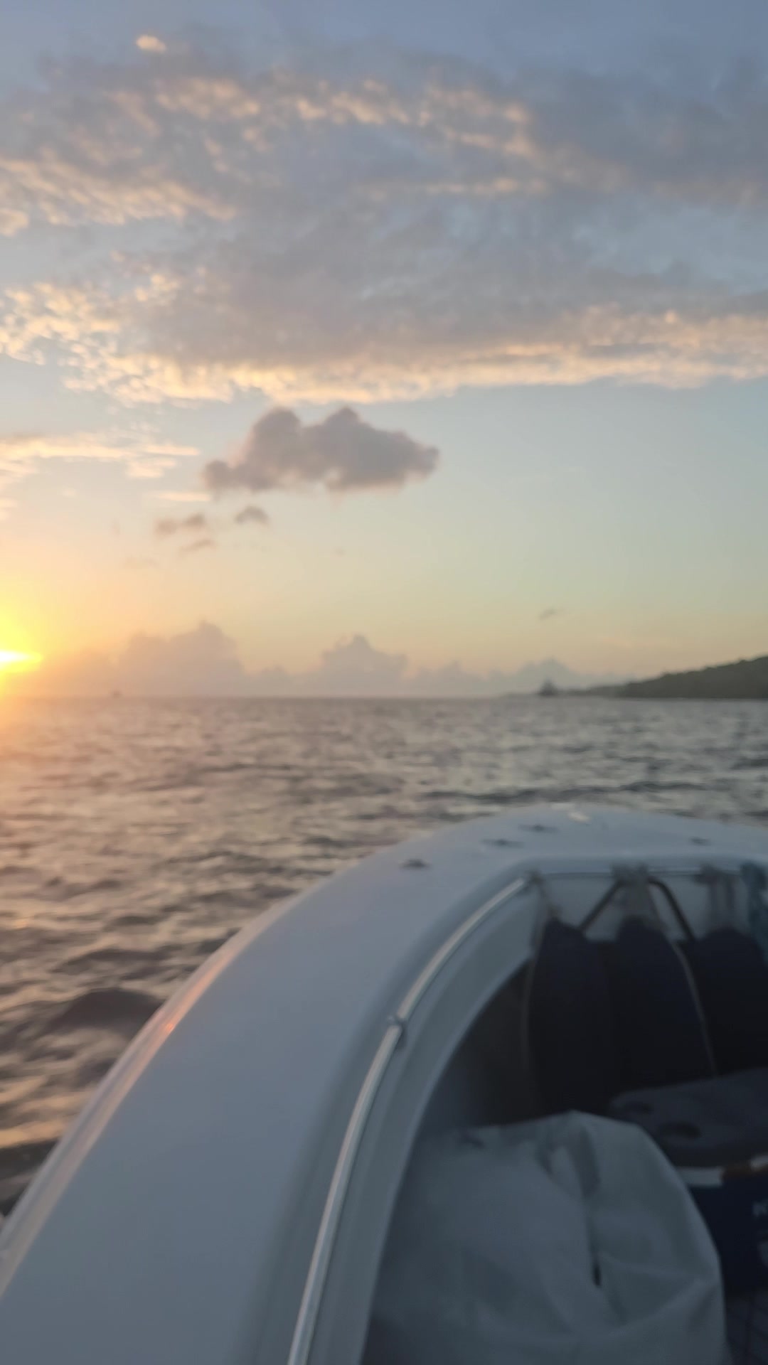 Sunset view over the sea from aboard Melicious