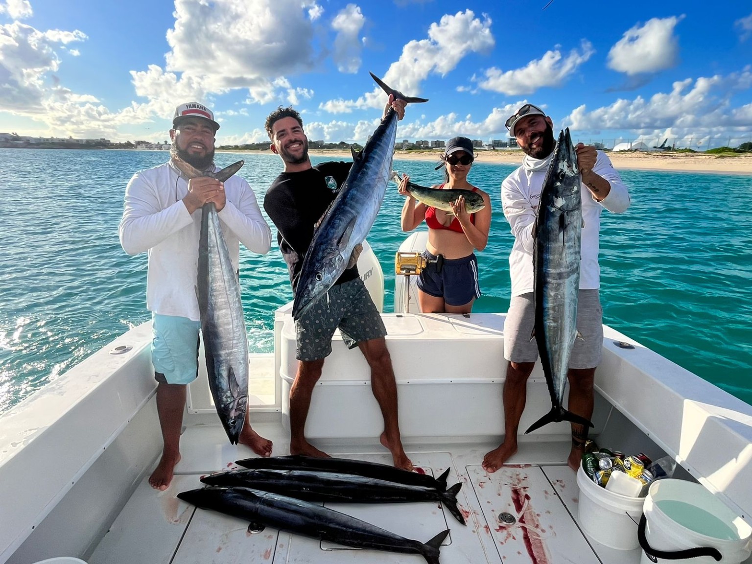 Fishing group with their catch after a day offshore